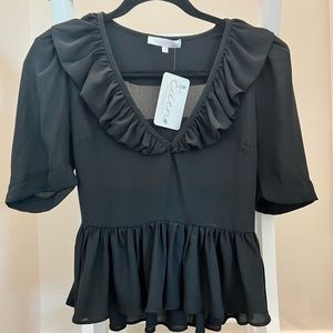 Black boutique top, new with tags